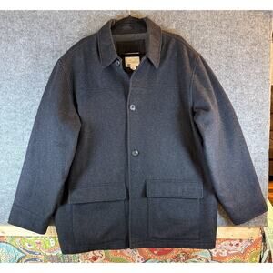 Old Navy 94 Brand Wool Blend #54023 Button-Down Black Car Coat Men's